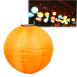 COCGVEL 2024 New Waterproof Solar Chinese Lantern, Traditional Chinese LED Lanterns, Outdoor/ Indoor Hanging Solar Nylon Lanterns, Light Sensor Auto On, Garden Decorative (Orange)