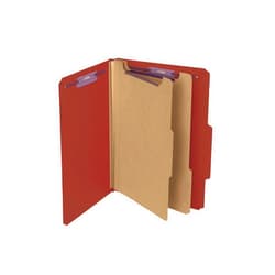 Smead Pressboard Classification File Folder with SafeSHIELD Fasteners, 2 Dividers, 2