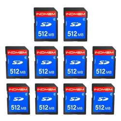 READYXIO INDMEM SD Card 512MB, 10 Packs Class 4 512MB Flash Memory Card MLC Standard Secure Digital Cards Camera Cards