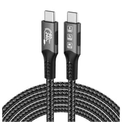 FDBRO USB 4 Cable [8K@60Hz Video/240W PD 3.1 Fast Charging/40Gbps Data Transfer] USB-C to USB-C Cable, Compatible with Thunderbolt 3/4, MacBook, SSD, Type-C Devices (Gray & Black, 6FT/1.8M)
