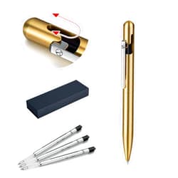 NINFICHO Bolt Action Pen（Made in German） Luxury Metal Writing Pen for Office, and Pocket Use - Refillable Ballpoint Ink - Sleek Black Design (Copper)