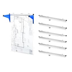 Adir Corp. Adir Wall Mount Blueprint Storage (Blue) & Adir Blueprint Clamp 24