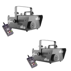 CHAUVET DJ Hurricane 1600 2.4L Pro Fog/Smoke Machine w/FC-T Wire Remote (2 Pack)