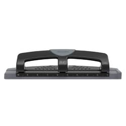 Swingline 3 Hole Punch, 12 Sheet Capacity Three Hole Puncher 3 Ring, Paper Punch, SmartTouch Low Effort, Alignment Guide, Black & Silver (74134)