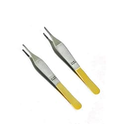 Artlab Premium German Stainless Tungsten Carbide TIP ADSON Forceps Tissue 1X2 Teeth ADSON Brown Forceps ADSON Dressing Forceps 4.75