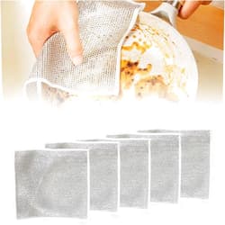 Kruggo 2024 New Multipurpose Wire Dishwashing Rags, Metal Wire Dishwashing Cloths Towels Scrubs Cleans, Premium Scrubbing Wire Dishwashing Rags Non-Scratch Wire Dishcloth for Dishes, Sinks (5 Pack)