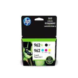 HP 962XL High Yield Black and HP 962 Cyan, Magenta, Yellow Original Ink Cartridges Pack of 4 (3JB34AN)
