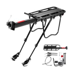 Generic Bike Cargo Rear Bike Rack, Semi-Demolition Bike Rack for Back of Bike Mountain Road, Adjustable Bike Rear Rack with Reflector, Most 110lbs Capacity