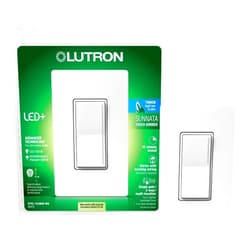 Lutron Sunnata Touch Dimmer Switch with Wallplate with LED+ Advanced Technology, for LED and Incandescent, 3 Way/Multi Location, STCL-153MW-WH, White