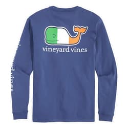 vineyard vines Men's Irish Flag Whale Long-Sleeve Pocket Tee