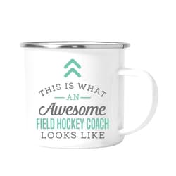 Andaz Press 11oz. Stainless Steel Campfire Coffee Mug Gift, This is What an Awesome Field Hockey Coach Looks Like, 1-Pack, Birthday Gift Ideas Coworker Him Her, Includes Gift Box