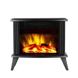 DONYER POWER Mini Electric Fireplace Tabletop Portable Heater,14.8'' (Black, Metal)