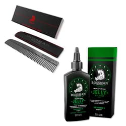Bossman Men's Grooming Kit: Metal Comb and Beard Oil Jelly