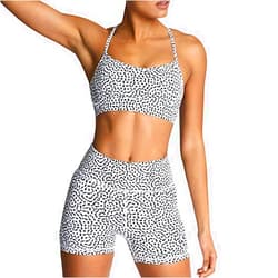 IMEKIS Women's Workout Sets 2 Piece Yoga Outfit High Waisted Biker Shorts Leggings Sports Bra Gym Fitness Clothes Tracksuit