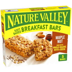 Nature Valley Soft Baked Breakfast Bars, Maple Nut, Morning Snacks, 5 Count, 8.85 oz