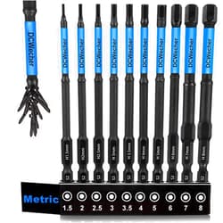 DCWecher 10-PCS 4-IN Long Allen Key/Allen Wrench Drill Bit Set, Impact - Resistant Metric Hex Bits, Premium S2 Steel, 1/4 Hex - Shank, Magnetic Head, for DIY Furniture Assembly & Car Repairs, by DCWecher