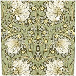 HAOKHOME Vintage Floral Wallpaper Peel and Stick Botanical Sage Green/Yellow Wall Murals Home Kitchen Bedroom Decor by William Morris 17.7in x 9.8ft