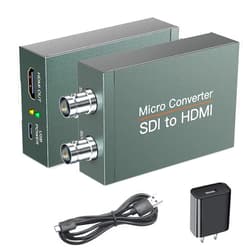 SHUITING SDI to HDMI Converter with SDI Loop Out, 1080p HD-SDI / 3G-SDI/SD-SDI to HDMI Video Audio Converter, BNC to HDMI Adapter for SDI Camera Monitor Projector