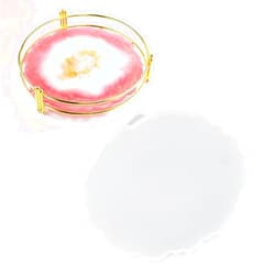 Cyrank Large Round Resin Tray Mold, Irregular Silicone Serving Tray Geode Agate Epoxy Mold Fruit Tray Silicone Epoxy Casting Mould for Coaster, Fruit Board, Dessert Dish, Resin Painting Art