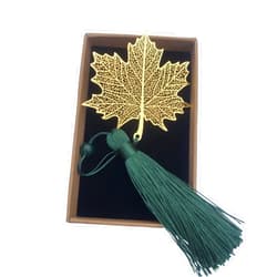 Jialansm Creative Metal Hollow Bookmark, Hollow Tassel Plant Leaf Metal Bookmark, Leaf Vein Craft Metal Bookmark (Sycamore Leaf)