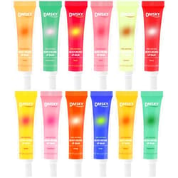 Dmsky Lip Gloss Bulk 12 Pack, Hydrating Squeeze Clear Lip Gloss Set with Shea Butter, Moisturizing High Shine Glossy Lip Oil for Dry Chapped Lips-12 Flavors