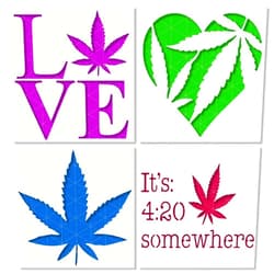 LazyStencils 4 Weed Designs Stencils Bundle 420 Pot Leaf - Elevate Creativity: Reusable & Durable - Perfect for Crafts, Wood, Walls, Canvases, and Decor - 10 mil Mylar (4 sheets - 8.5