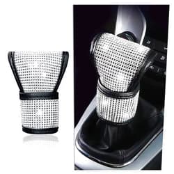 Aokdom Crystal Auto Gear Shift Cover Bling Car Accessories,Universal Car Knob Gear Stick Protector from Scratching with Rhinestone Covers Car Decor Accessories for Women(Bling-003)