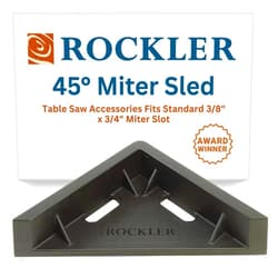 Rockler 45 Degree Miter Sled for Table Saw - Miter Saw Sled Ensures Durability & Low-Friction Sliding - Table Saw Accessories Fits Standard 3/8