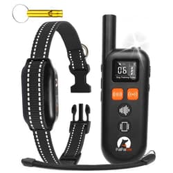 PaiPaitek No Shock Dog Training Collar with Remote 3300ft Range, Humane Vibrating Dog Collar, 3 Modes Ultrasonic, Beep, Vibration for Small Medium Large Dogs - Security Lock & No Prongs