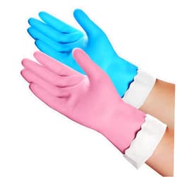 HSL Household Cleaning Gloves - 2 Pairs Reusable Kitchen Dishwashing Gloves with Latex Free, Cotton lining, Waterproof, Non-Slip, Ideal for Dishes, Household Chores, and Gardening (Medium)