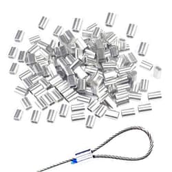 Luckkyme Pack of 200 Aluminum Crimping Loop Sleeve Cable Crimp for 1/8inch Diameter Double Ferrule Wire Rope and Cable (3mm)