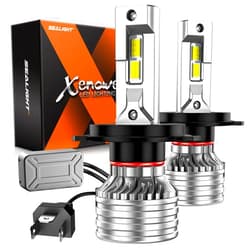 SEALIGHT X4I H4/9003/HB2 Bulbs, H4 Fog Bulbs, with Adjustable Lock Ring, Cooling Fan, Easy Installation 55000 LM, Fog Light, Pack of 2