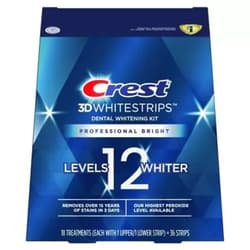 Crest 3D Whitestrips Professional Bright Levels 12 Teeth Whitening Kit, 18 Treatments