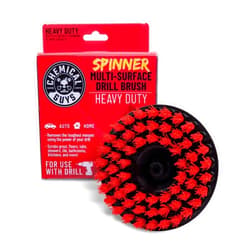 Chemical Guys ACC508 Heavy Duty Spinner Multi-Surface Drill Brush Attachment (Fits Any Standard Drill - Power Scrubber Removes Heavy Stains, Dirt & Grime from Grout, Tubs & Showers), Red
