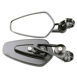 MotorToGo 1 Pair Arrow Black CNC Handlebar Bar End Motorcycle Mirrors Compatible for 1998 Triumph Adventurer 900