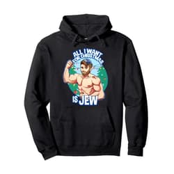 Hanukkah Time Maccabee Designs I Want Jew For Christmas Hanukkah Chrismukkah Jewish Muscles Pullover Hoodie