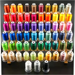New brothread 63 Brother Colors Polyester Embroidery Machine Thread Kit 500M (550Y) Each Spool for Brother Babylock Janome Singer Pfaff Husqvarna Bernina Embroidery and Sewing Machines