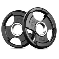 RitFit Olympic Rubber Grip Plates for Barbell, 2-Inch Weight Plates for Weightlifting and Strength Training in Home & Gym, Single, Pair and Sets(2.5/5/10/25/35/45 LB)