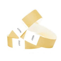 Wristco 100 WristCo Metallic Gold Tyvek Wristbands for Events - ¾” x 10” - Waterproof Recyclable Comfortable Tear Resistant Paper Bracelets Wrist Bands for Concerts Festivals Admission Party