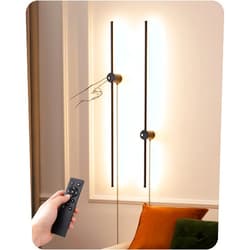 EDISHINE Plug in Wall Sconce Set of Two, Stepless 2700K-6000K Dimmable LED Wall Lights, 350° Rotation 39.4