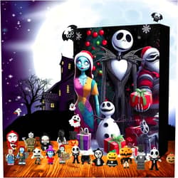 Muyaxan 2024 Halloween Advent Calendar, 2024 Halloween Horror Movie Figures Advent Calendar, Halloween Countdown Calendar, Halloween Doll Collectible Figures Gift for Kids (B)