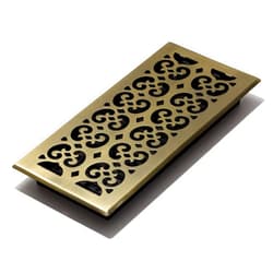 Decor Grates SPH614-A Design Scroll 6x14 Floor Register, Antique Brass Finish