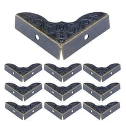 Mcredy Box Corner Protectors 1x1x0.3(LxWxH) Vintage Corner Guards with Mounting Screws, Bronze,Pack of 12