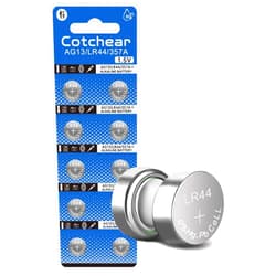 Cotchear 10Pcs Ag13 Button Batteries LR44 SR44 L1154 A76 LR1154 357A Button Cell Battery