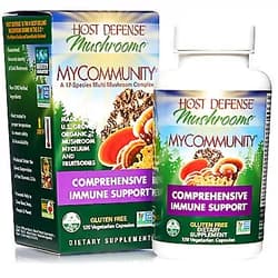 EGEN Host Defense, MyCommunity A 17-Species Muiti Mushroom Complex,Comprehensive Immune Support* ,Gluten Free 120 Vegetarian Capsules