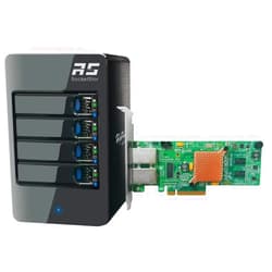 HighPoint RocketStor 6414AS - 4-Bay 6Gb/s SAS/SATA Hardware RAID Tower Enclosure, Black