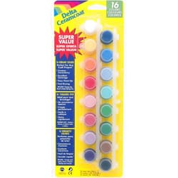 Delta Creative Ceramcoat Paint Pot 16-Color Super Value Set, 2957