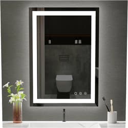 BesMirror 20x28 Inch LED Bathroom Mirror - Anti-Fog, Stepless Dimmable - Bathroom Mirror with Lights - 3 Color LED Mirror for Bathroom, IP54 Waterproof, Horizontal/Vertical