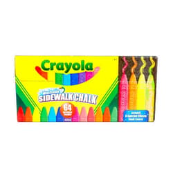 Crayola Ultimate Washable Chalk Collection (64ct), Bulk Sidewalk Chalk, Outdoor Chalk for Kids, Anti-Roll Sticks, School Supplies