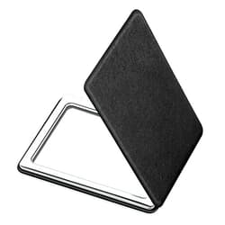 Wadoaf Portable Handheld Mirror. This Double-Sided Magnifying mini Makeup Mirror for Travel can be Placed in the Pocket of a Handbag and is Suitable for Daily, Work and Business Occasions (Black)